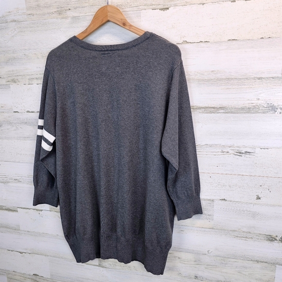 U.S. Polo Assn. Womens V-Neck Varsity Cardigan Sweater 2X Gray University Preppy - Picture 4 of 9